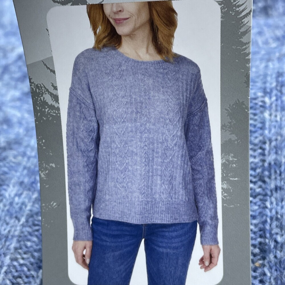 Legendary Outfitters Women's XL Cozy Cable Knit Sweater Blue Heather H0199